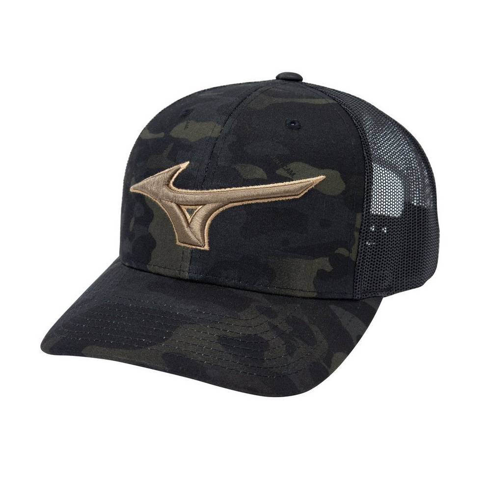 Gorro Mizuno Diamond Trucker Hombre Negras Camuflaje Baratas OLPS-79381